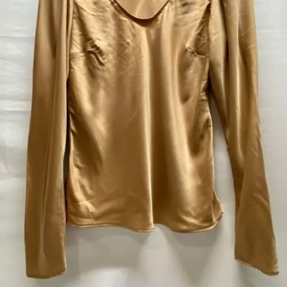 Express Top Women's Medium Golden Tan Pullover Long Sleeve V-Neck GUC - Picture 4 of 13